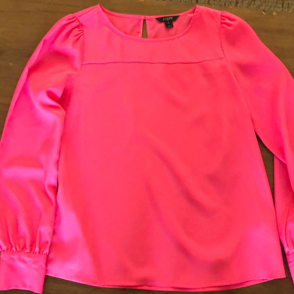 Neon pink JCrew blouse